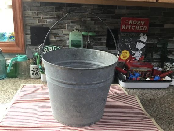 Galvanized Bucket | Etsy (US)