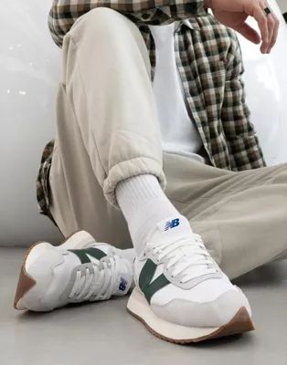 New Balance 237 sneakers in white and green | ASOS (Global)