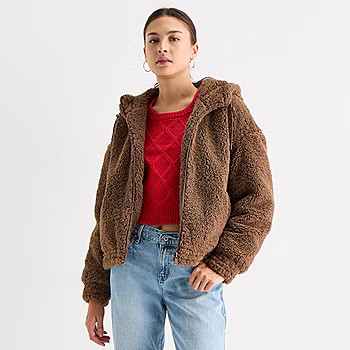 Arizona Womens Juniors Faux Fur Midweight Coat - JCPenney | JCPenney