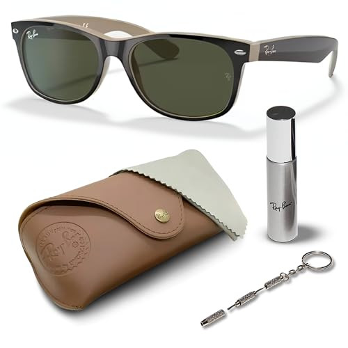 Ray-Ban RB2132 NEW WAYFARER Classic Square Shape Sunglasses With Eyewear Kit Bundle - High Bridge Fit - Ideal Formal and Casual Wear Square Sunglasses | Amazon (US)