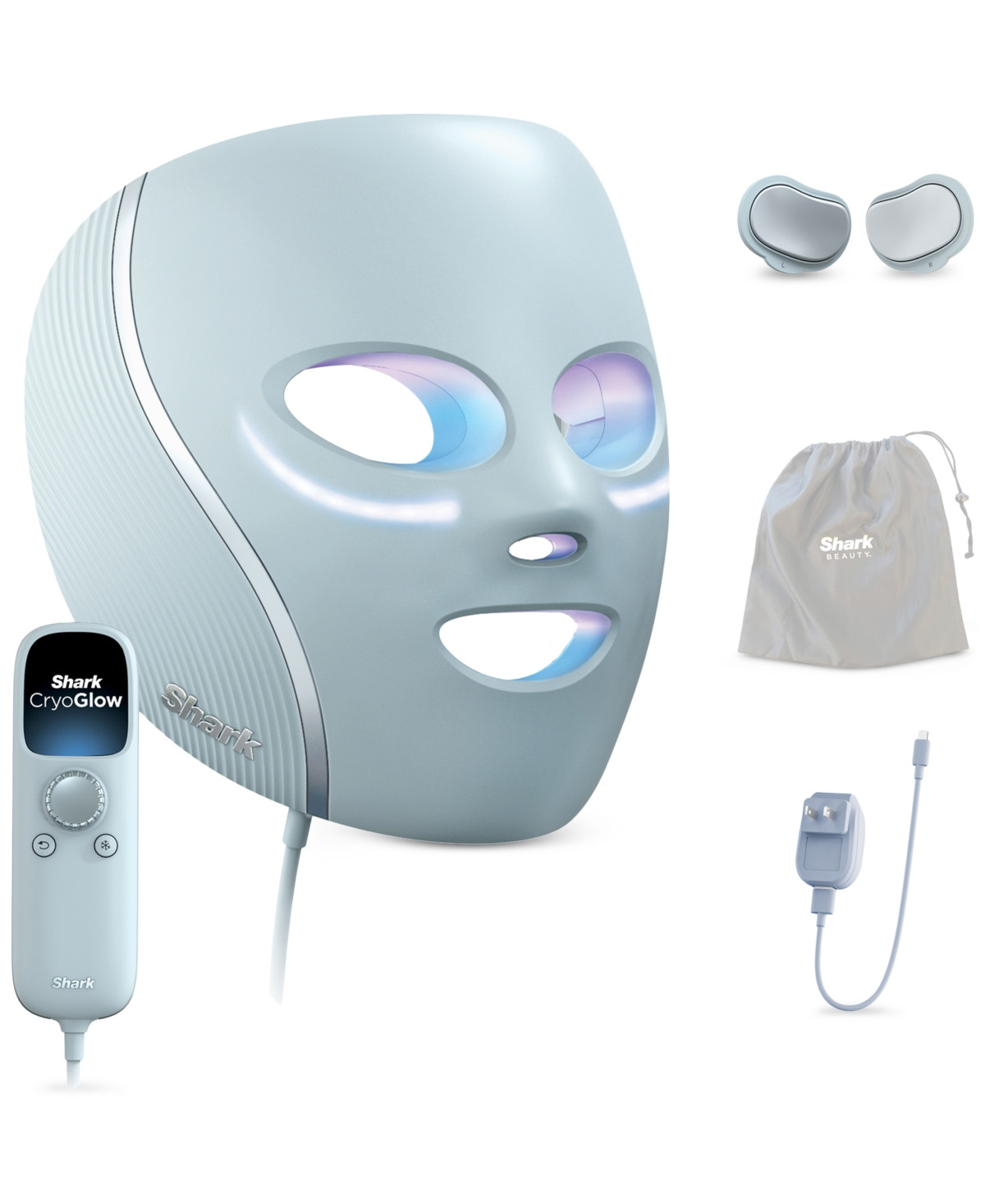 Shark CryoGlow Cooling + Led Face Mask - White | Macy's