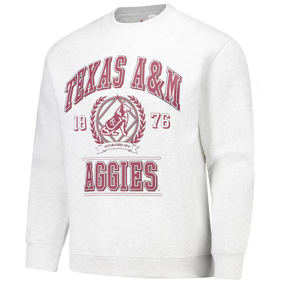 Texas A&M Aggies Established & Co. Unisex Vintage Crest Pullover Sweatshirt - Ash | Fanatics