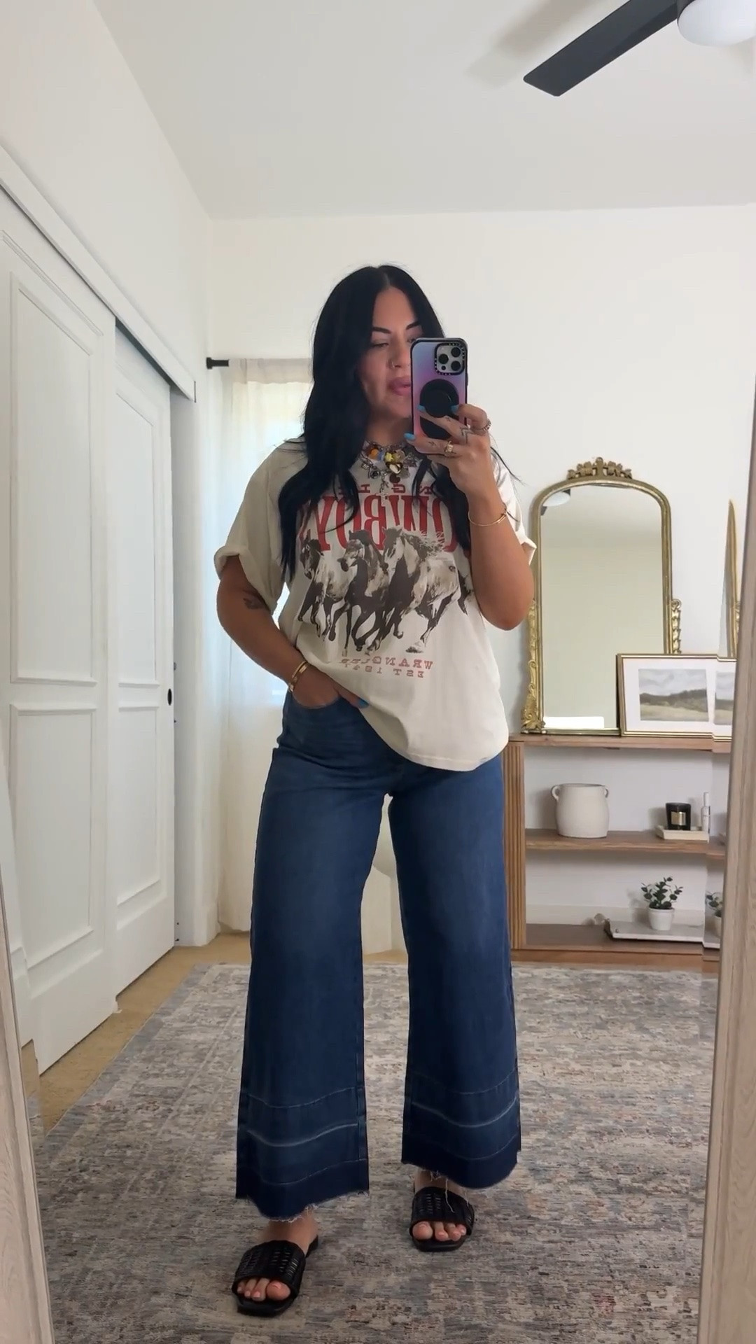 These jeans from wrangler are magic!!

in the first pair i’m a size 33x30, the flare jeans in rosa
in the second pair i’m a size 33x30, the trousers in alexandra
in the third pair im a size 32x26, the wide leg crop in miranda 

size small in the first tee
size small in the second button up
size large in the last tee

Wrangler, wrangler jeans, midsize jeans, country wear, western wear, country outfits, tori block

#LTKootd #LTKSaleAlert #LTKMidsize