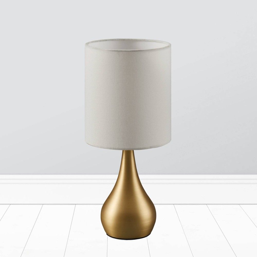 15"" Selma Modern Touch Table Lamp with Linen Drum Shade Gold/Cream - Teamson Home | Target
