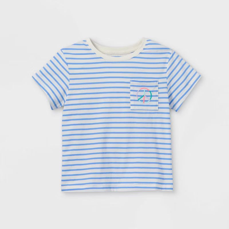 Girls' Striped Short Sleeve Pocket T-Shirt - Cat & Jack™ | Target