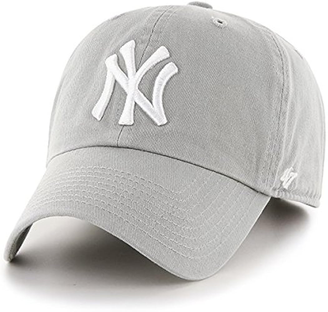'47 Brand New York Yankees Clean Up Hat Cap Light Grey/White | Amazon (US)