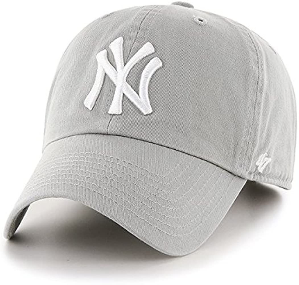 Brand New York Yankees Clean Up Hat Cap Light Grey/White | Amazon (US)