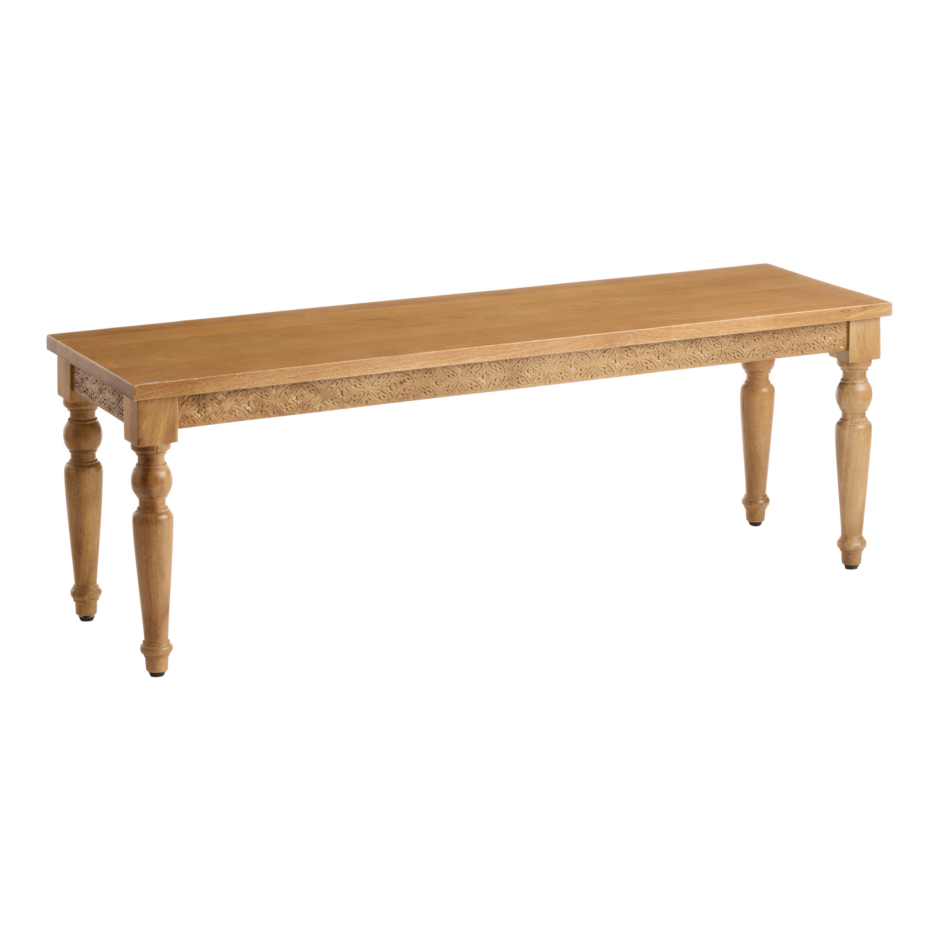 Nisha Hand Carved Wood Medallion Dining Bench | World Market