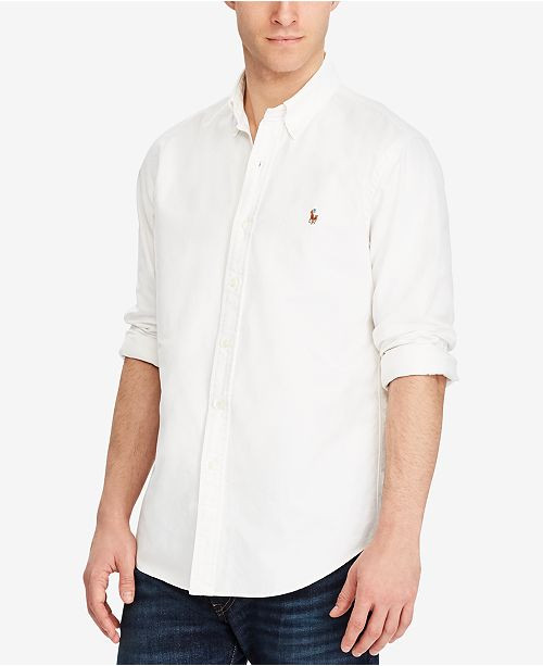 Men's Classic Fit Long Sleeve Solid Oxford Shirt | Macys (US)