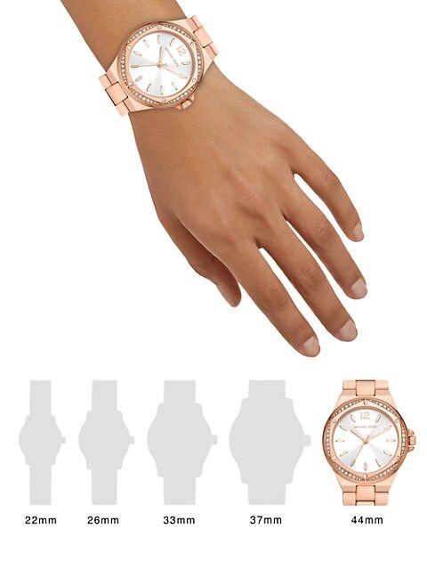 Lennox Rose-Goldtone Stainless Steel & Crystal Watch & Bracelet Set | Saks Fifth Avenue