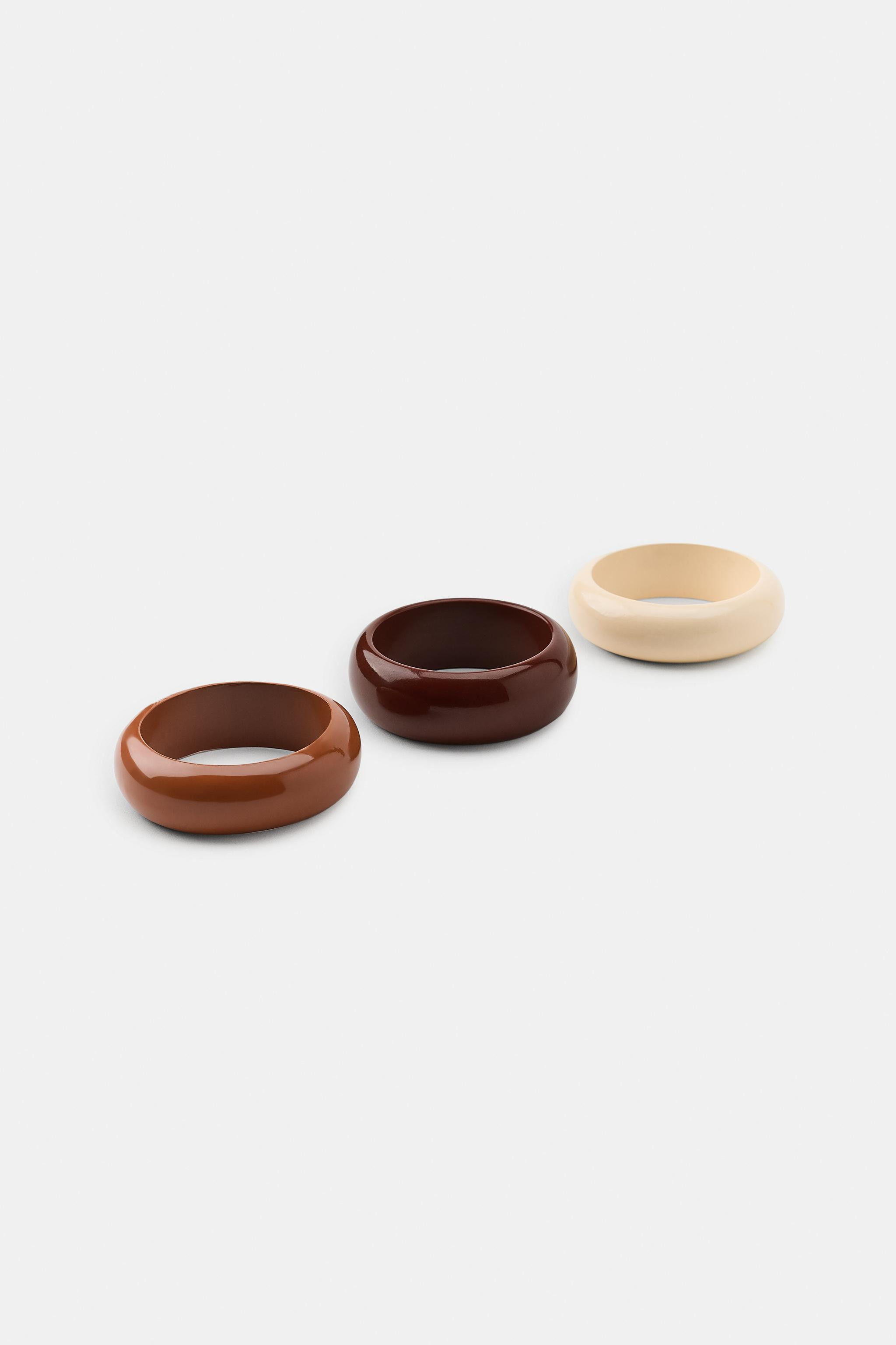 3-PACK OF WOOD AND RESIN BRACELETS | Zara US