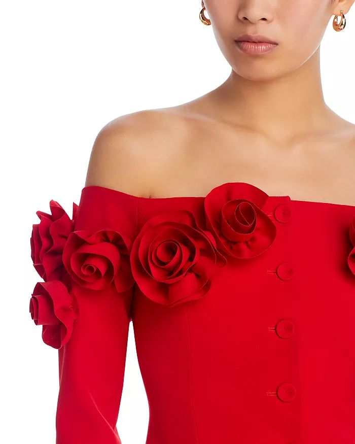 Off The Shoulder Rosette Mini Dress | Bloomingdale's (US)
