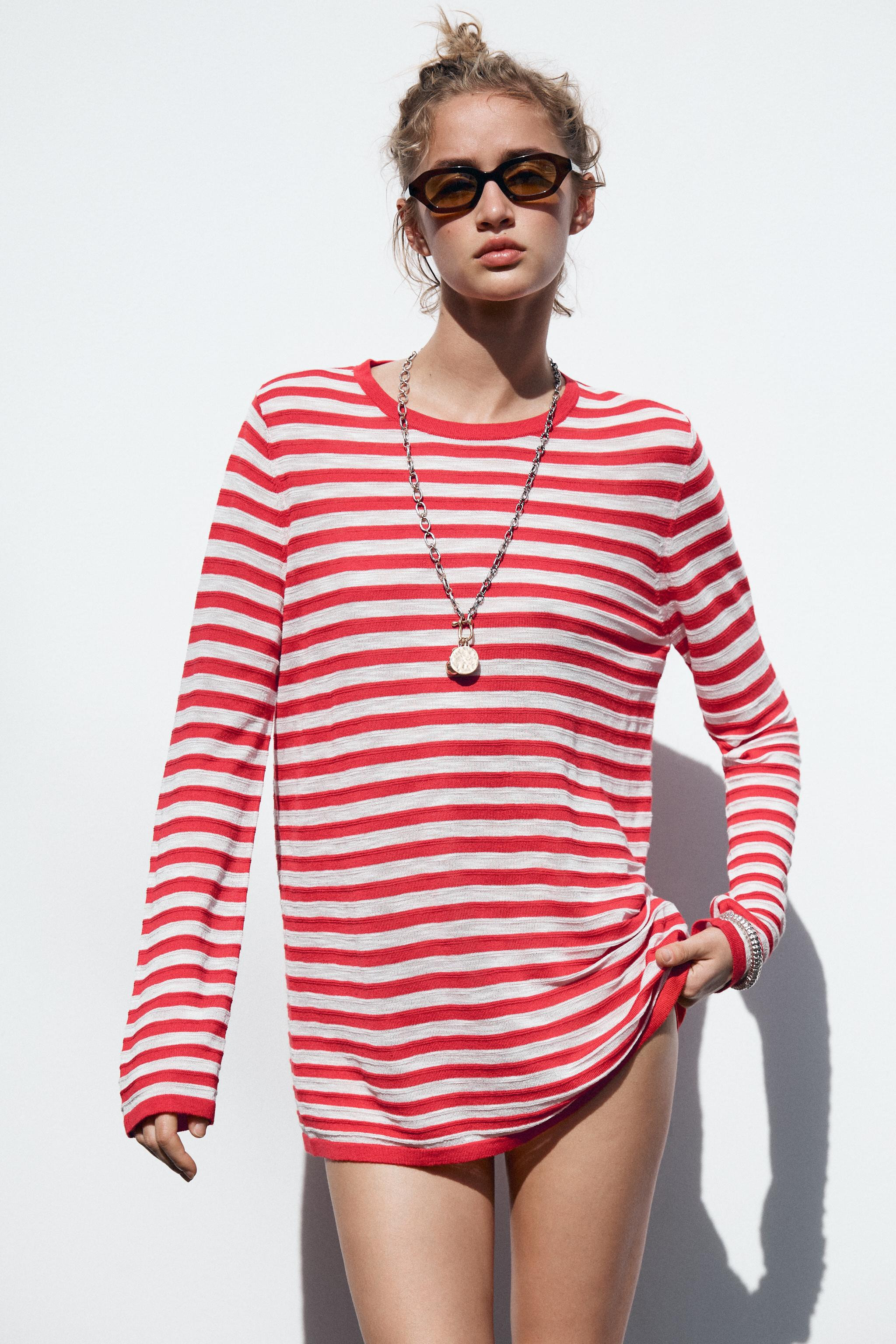 STRIPED FINE KNIT SWEATER | Zara Canada