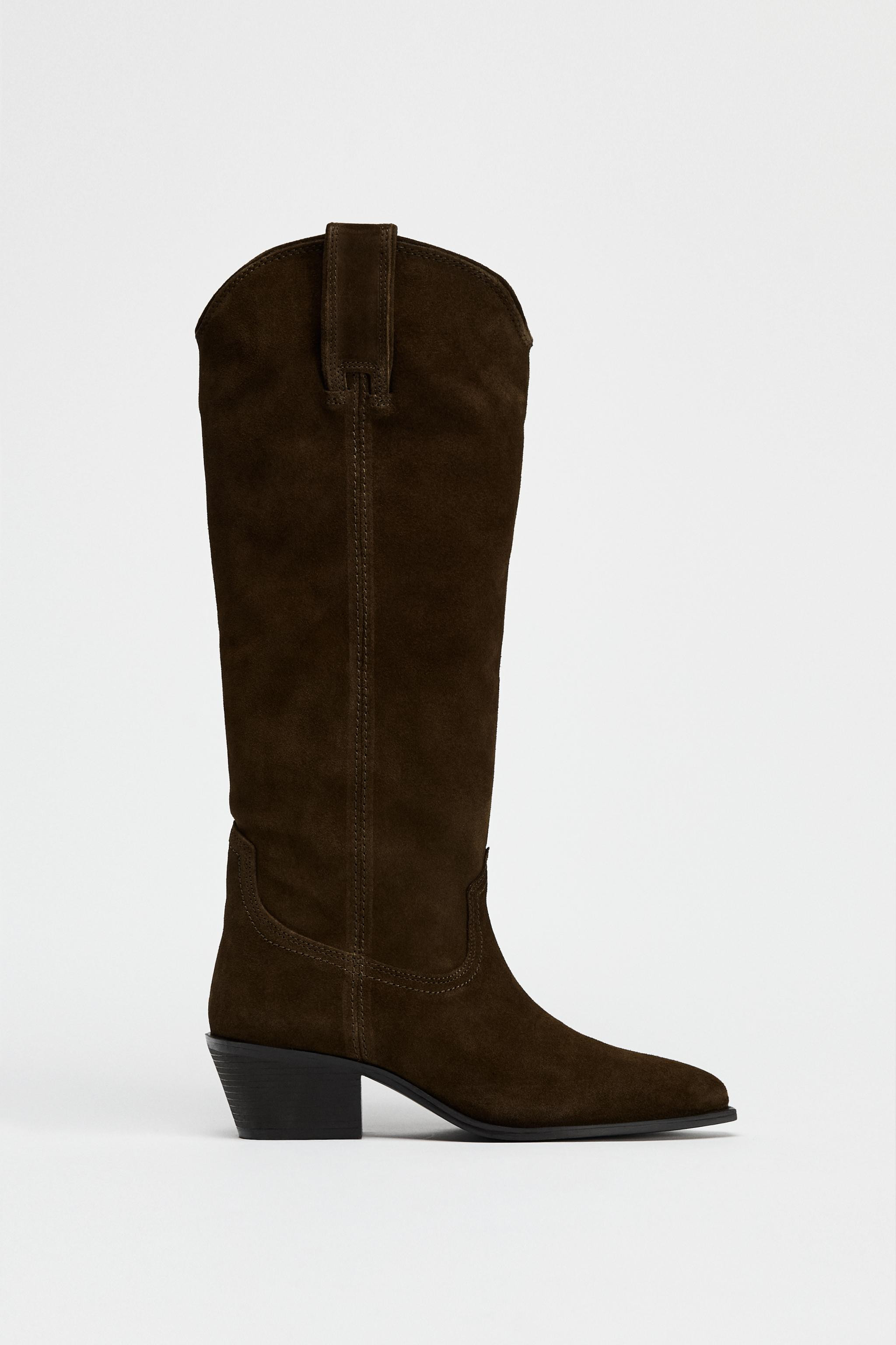 SUEDE COWBOY BOOTS | Zara US