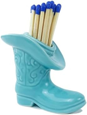 Cowboy Boot Match Holder With Striker - Ceramic cowgirl boots coastal Western home decor aestheti... | Amazon (US)