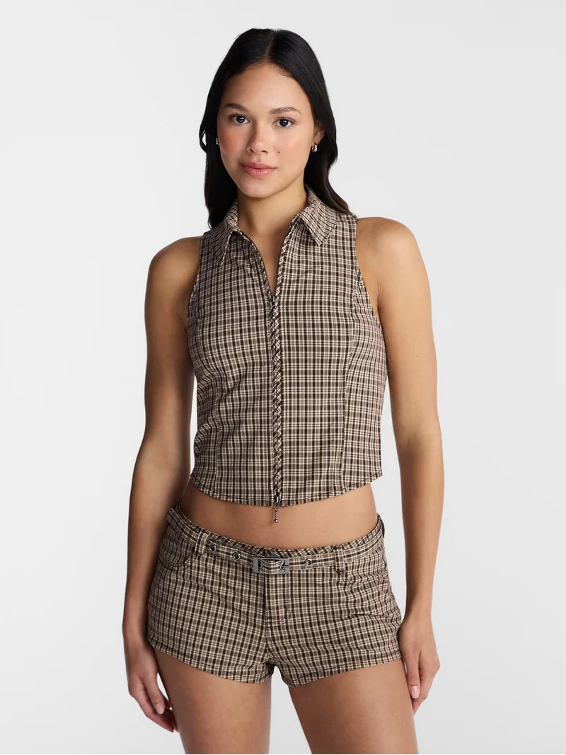 No Boundaries Zip Front Vest, Women\u2019s XXS-XXL | Walmart (US)