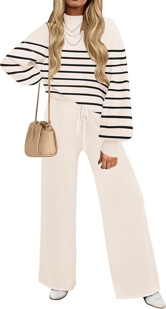 Piece Short Sets For Women ZESICA Women's Turtleneck Sweater Set