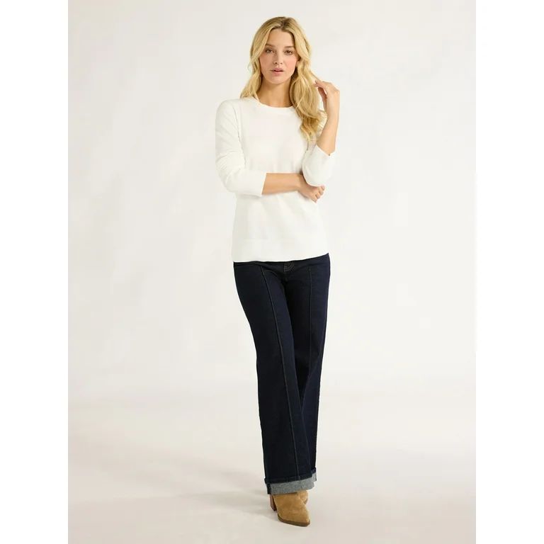 Free Assembly Women’s Crewneck Sweater with Long Sleeves, Walmart Fashion, Thanksgiving Outfit | Walmart (US)