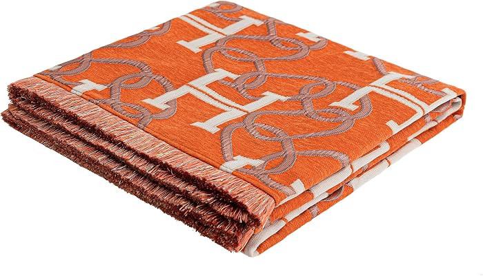 Jacquard Letter H Throw Blanket for Couch, 52\u201dx72\u201d, Orange | Amazon (US)