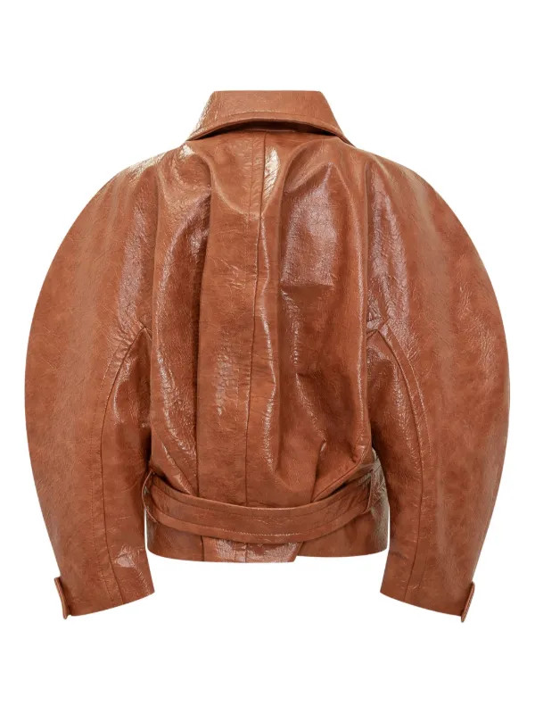 THE ANDAMANE balloon-sleeve double-breasted Jacket | Brown | FARFETCH SK | Farfetch Global