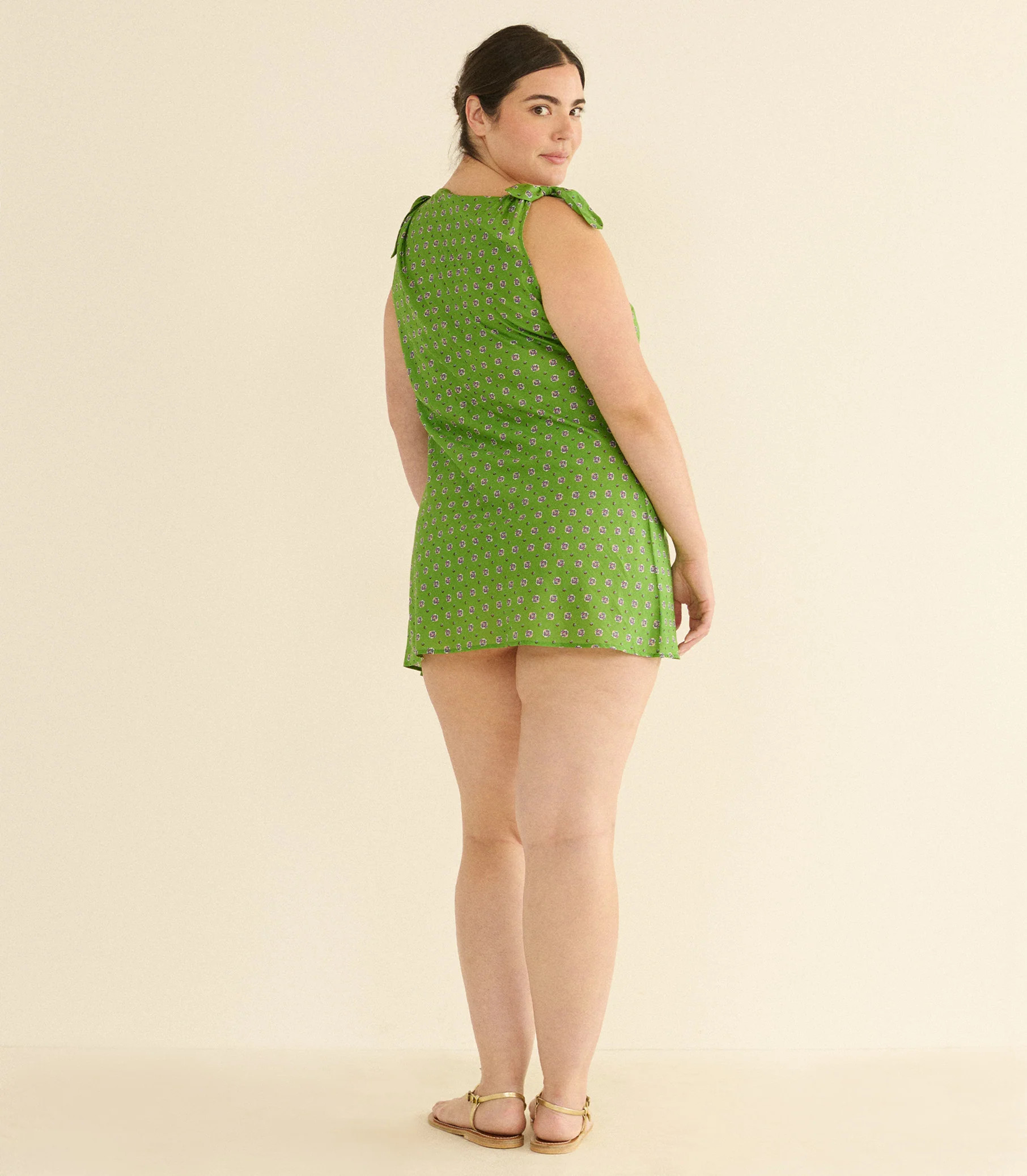 Maltina Dress - Vert Cadiz Foulard | DÔEN | DOEN