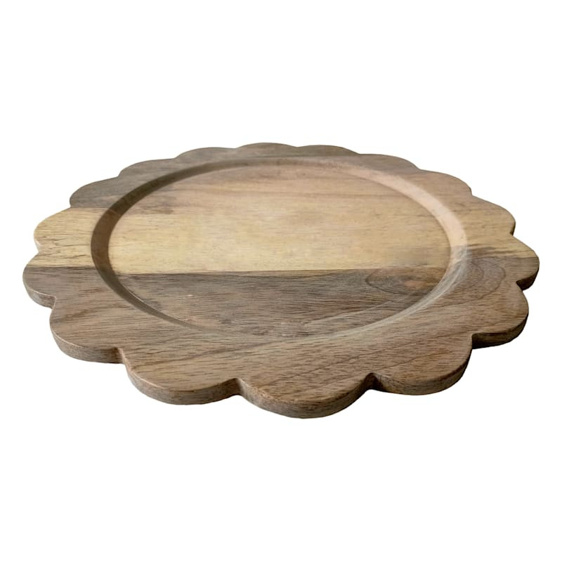 Tracey Boyd Scallop Wood Charger | At Home