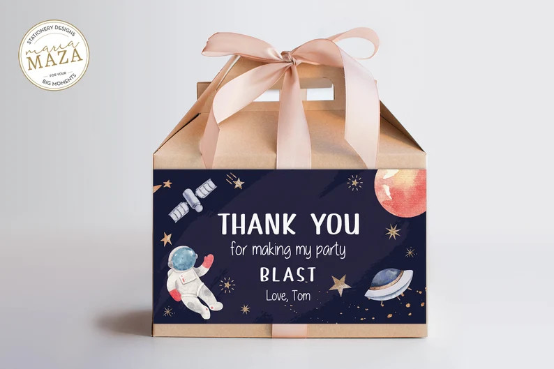 Happy birthday box label, Astronaut party, First trip around the sun, Outer space birthday, Baby ... | Etsy (US)