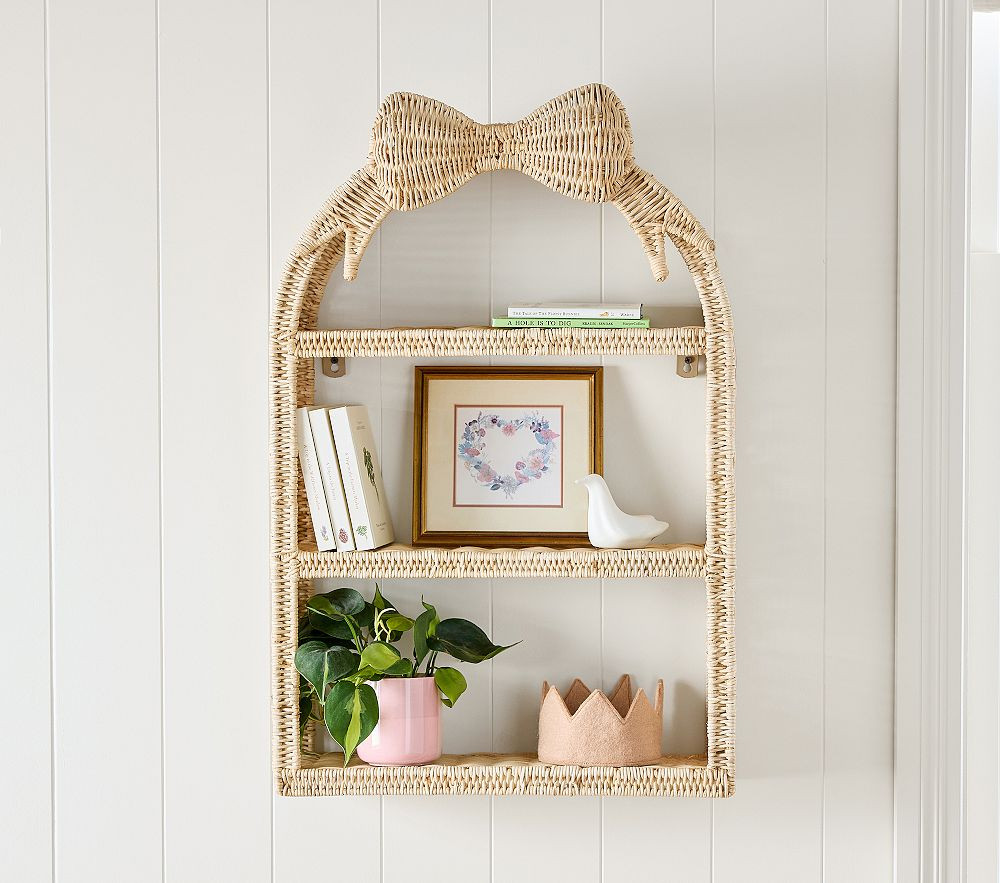 Rattan Bow Tiered Shelf (31" x 20") | Pottery Barn Kids