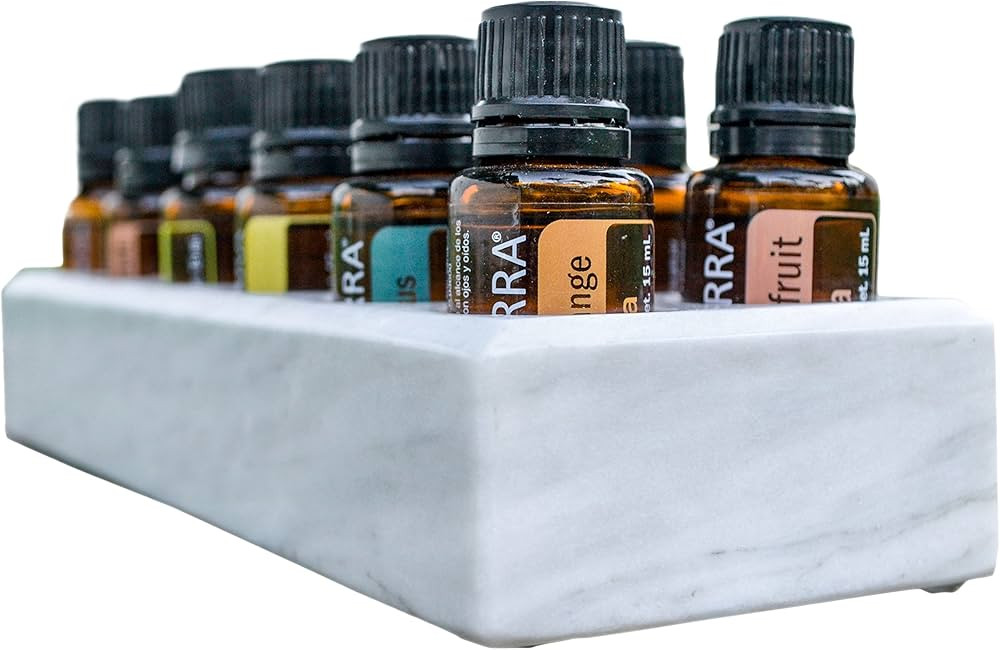 Luxurious Essential Oil Holder Case - 100% Onyx Marble - Free Matching Oil Tray - Holds 12, 15ml ... | Amazon (US)