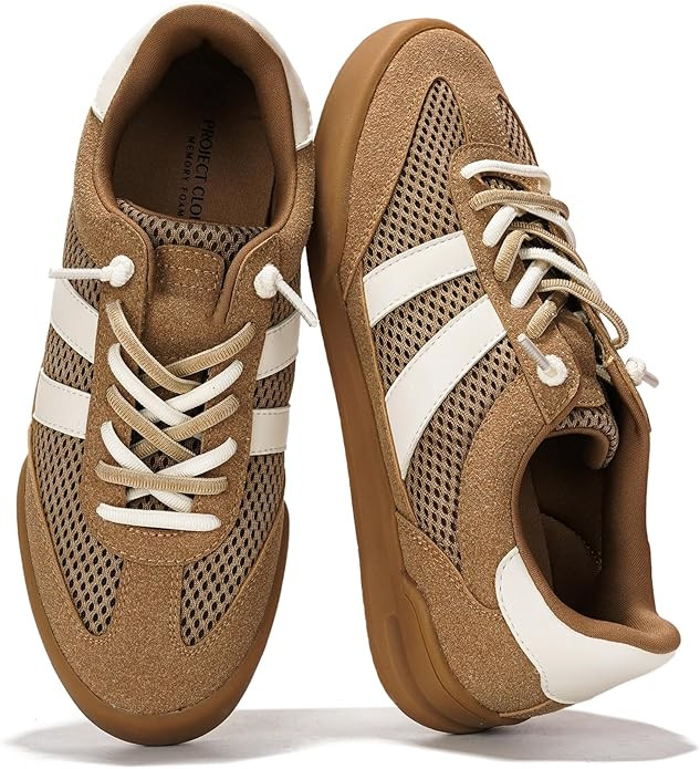 Project Cloud Genuine Leather Casual Sneakers for Women - Memory Foam Insoles Lace-Up Womens Shoe... | Amazon (US)