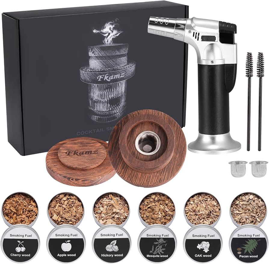 Whiskey Smoker Kit with Torch, Cocktail Smoker Kit with 6 Flavors Wood Chips Old Fashioned Drink ... | Amazon (US)