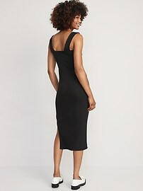 Fitted Sleeveless Rib-Knit Midi Dress for Women | Old Navy (US)