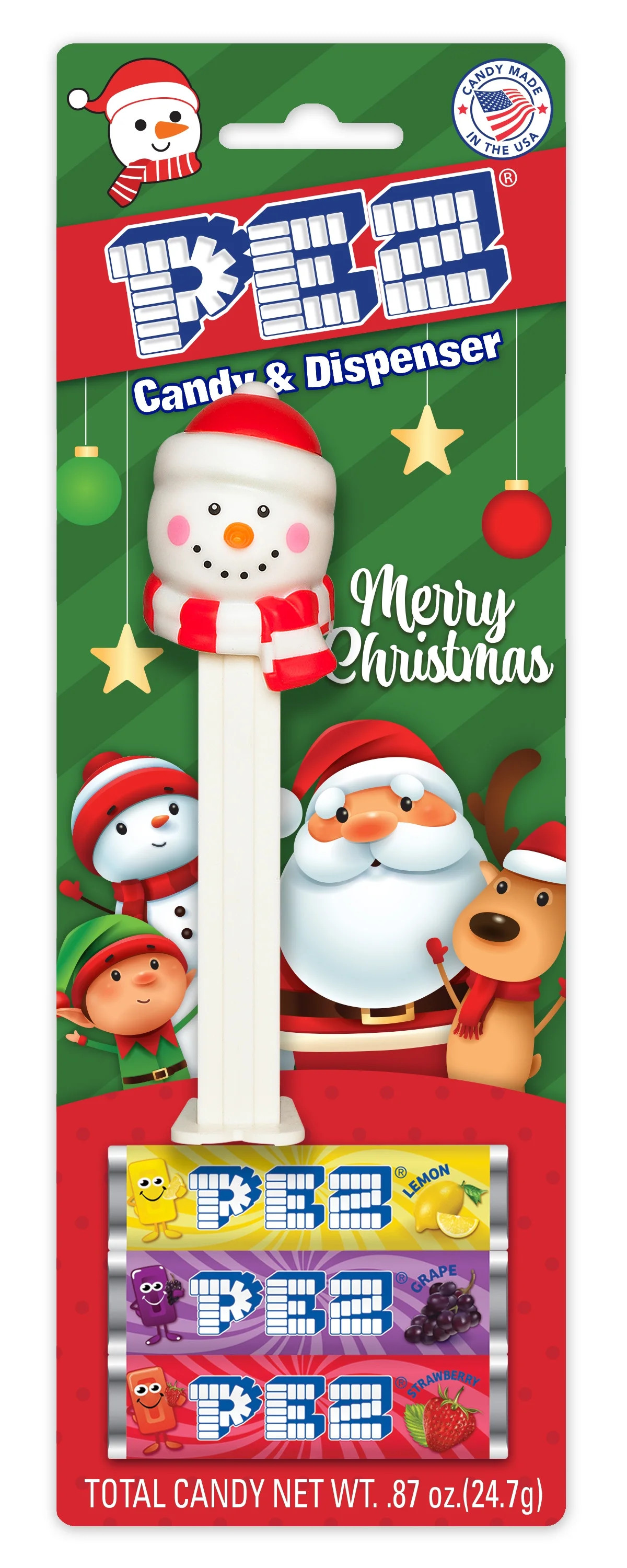 PEZ Candy Christmas Snowman ,1 Candy Dispenser Plus 3 Rolls Assorted Candy, I Count, 0.87 oz | Walmart (US)