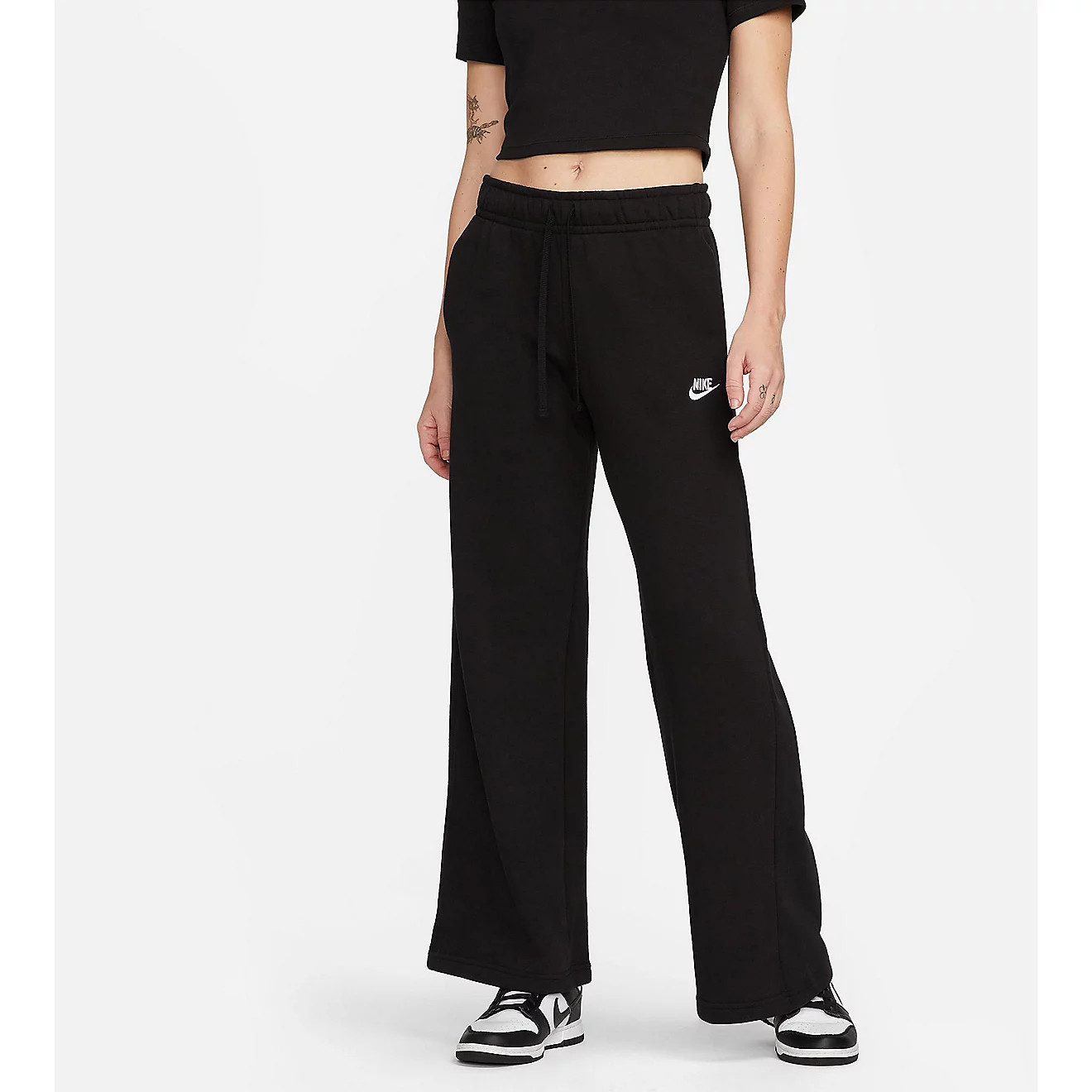 Nike Women's Sportswear Club Fleece Mid-Rise Wide-Leg Sweatpants | Academy Sports + Outdoors