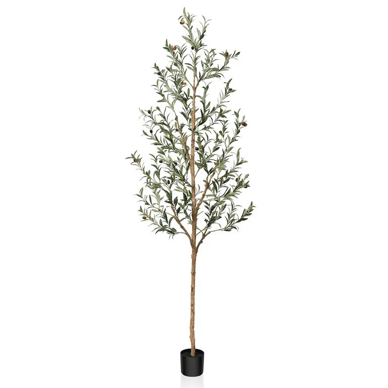 7FT Artificial Olive Tree with Fruits and Wood Branches, Potted Faux Olive Plants. 12 lb. DR.Plan... | Walmart (US)