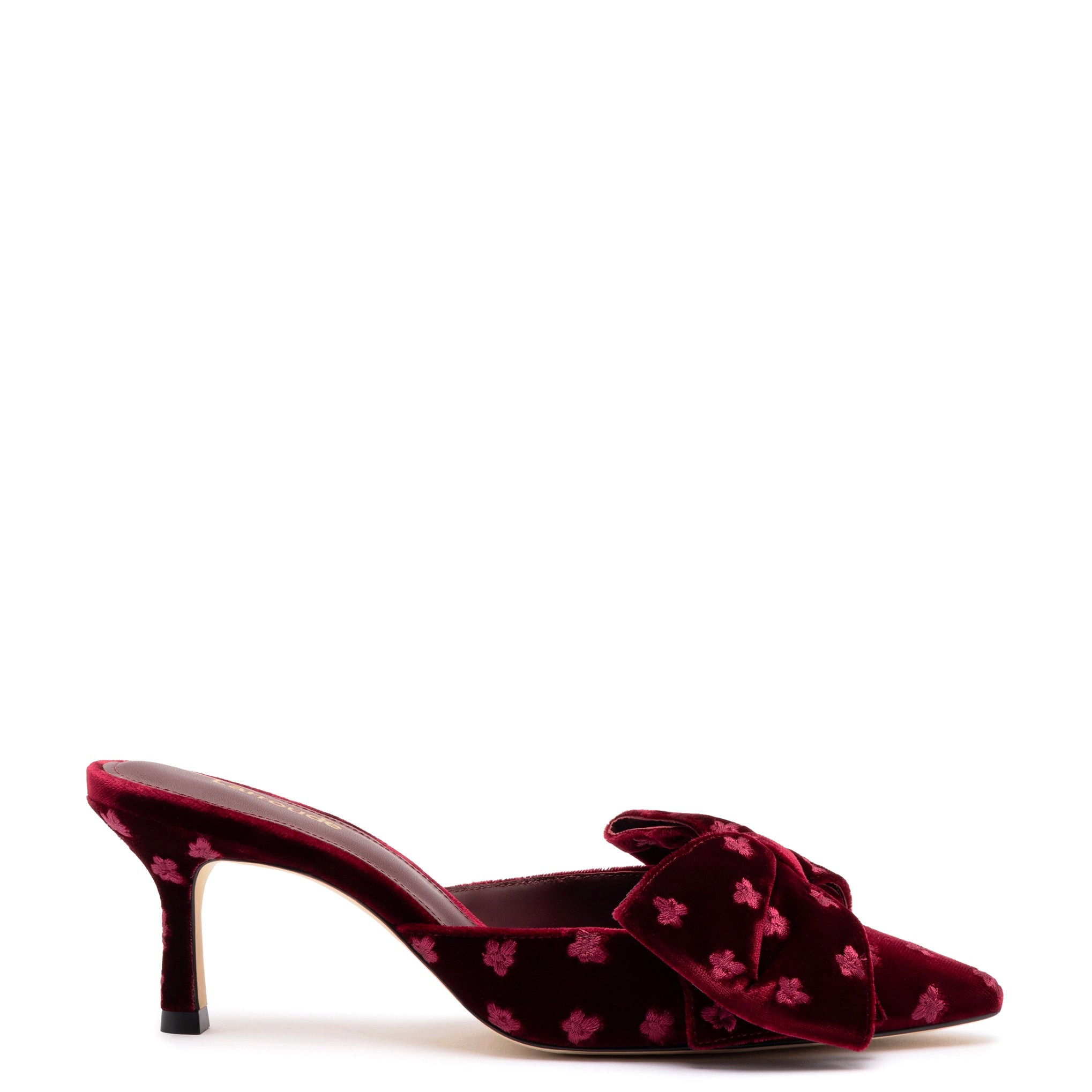 Mini Elle Pump In Wine Velvet | Larroude