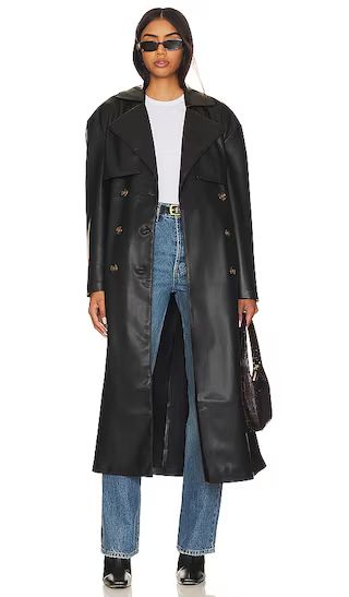 Faux Leather Trench Coat in Flashback | Revolve Clothing (Global)