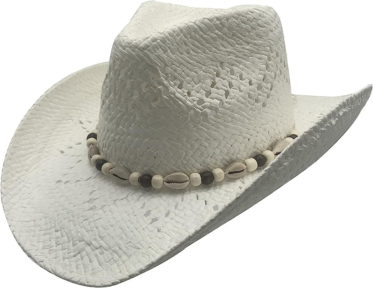Willheoy Woven Straw Cowboy Hat Western Hats for Men Cowgirl Costume for Women | Amazon (US)
