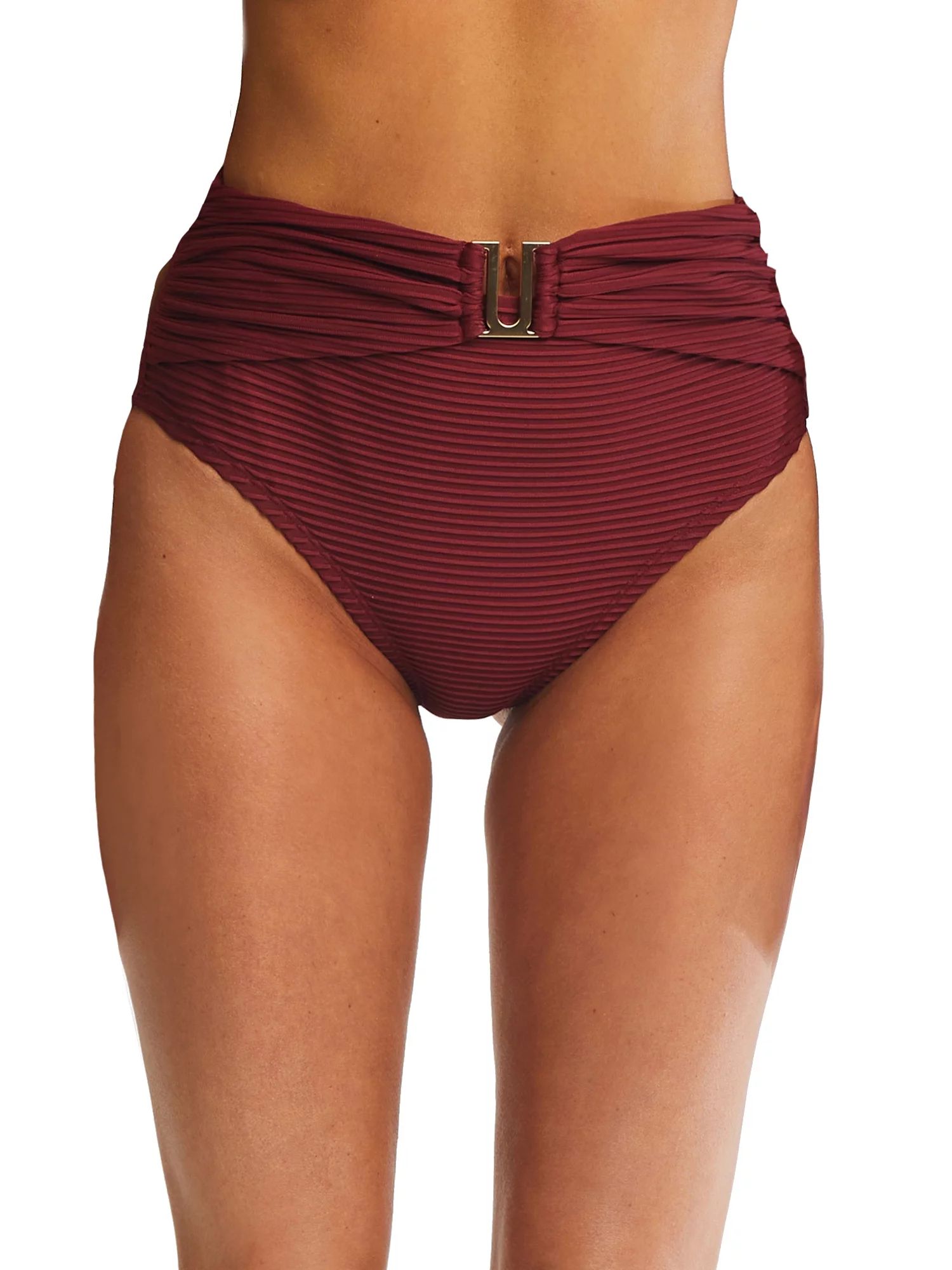 Time and Tru Women's Belted U-Trim Bikini Swimwear Bottoms | Walmart (US)