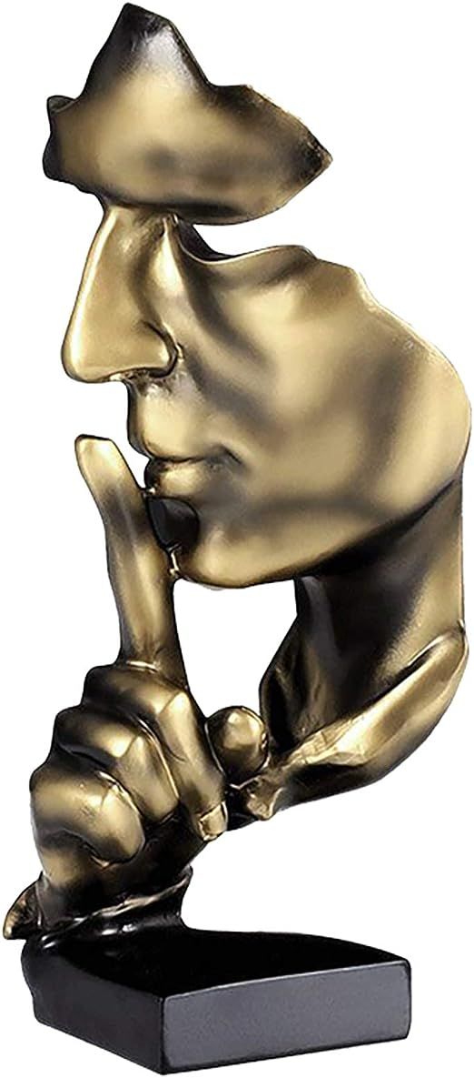 aboxoo Thinker Statue, Silence is Gold Abstract Art Figurine, Modern Home Resin Sculptures Decora... | Amazon (US)