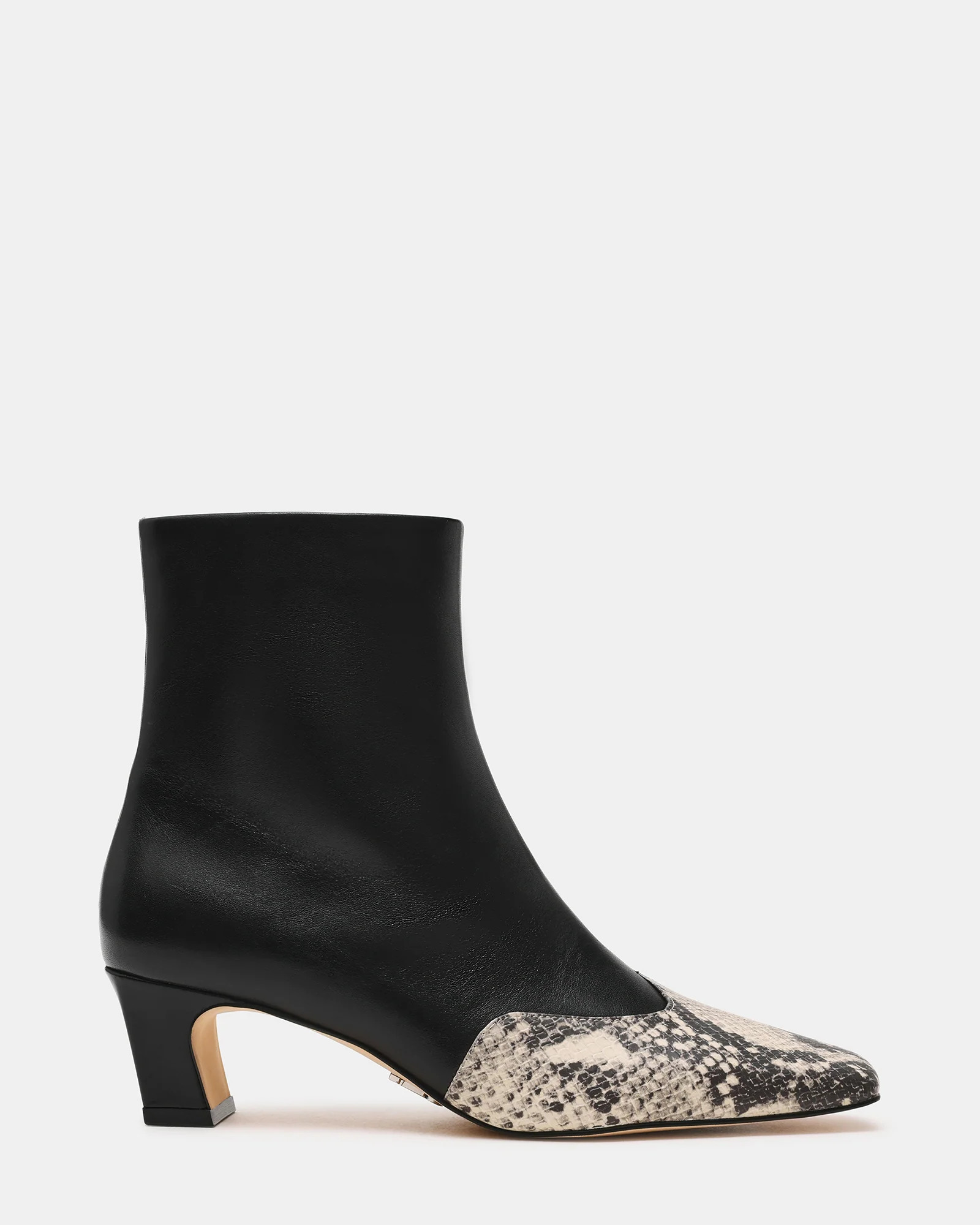 JAMASON-A Black Multi Block Heel Ankle Bootie | Women's Designer Booties | Steve Madden (Canada)