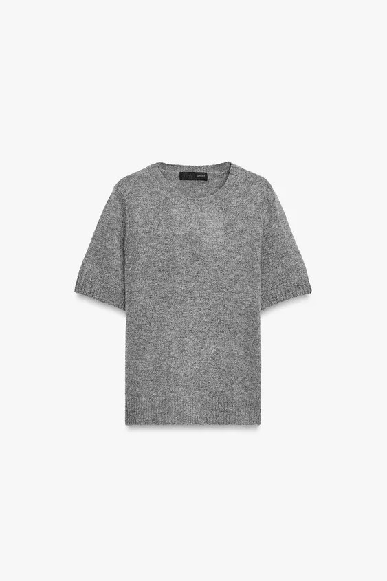 100% WOOL SHORT SLEEVE SWEATER | Zara UK