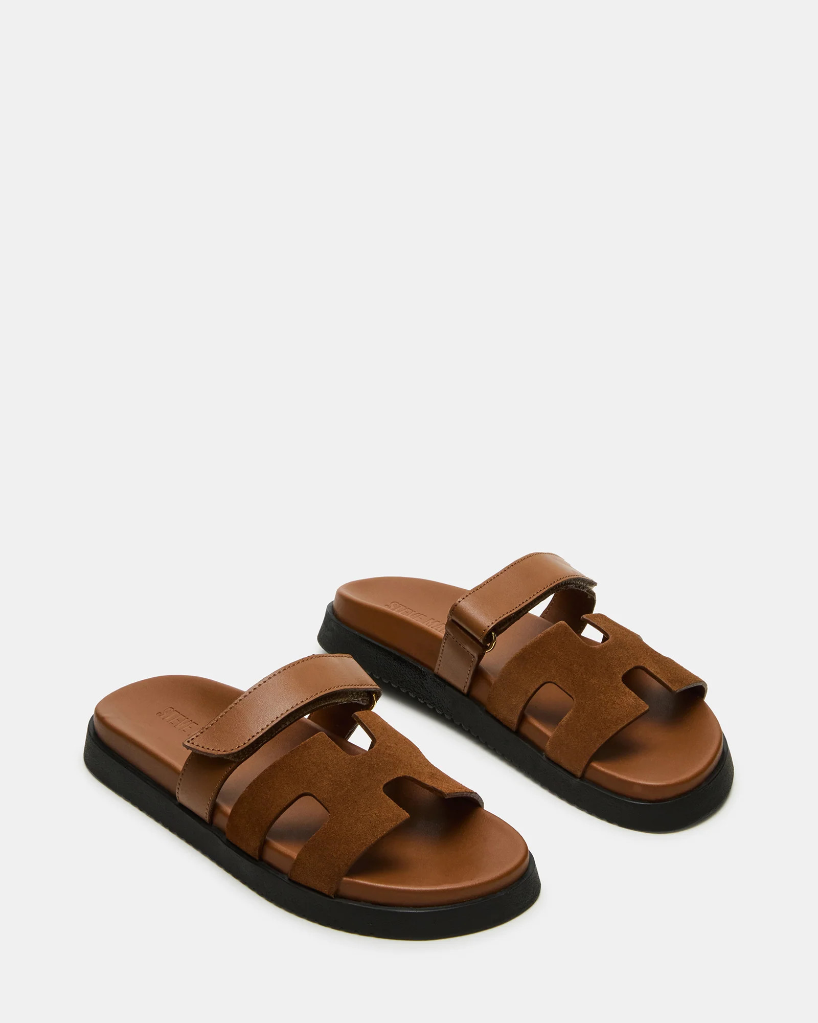 MAYVEN Camel Suede Flatform Slide Women's Sandal | Steve Madden (US)