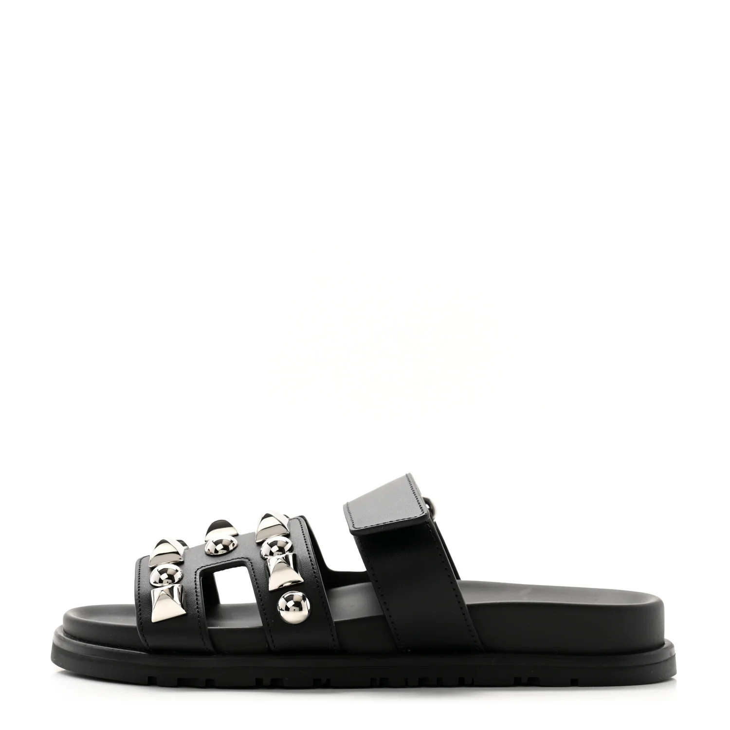 Calfskin Medor Studded Womens Chypre Sandals 35 Black | FASHIONPHILE (US)