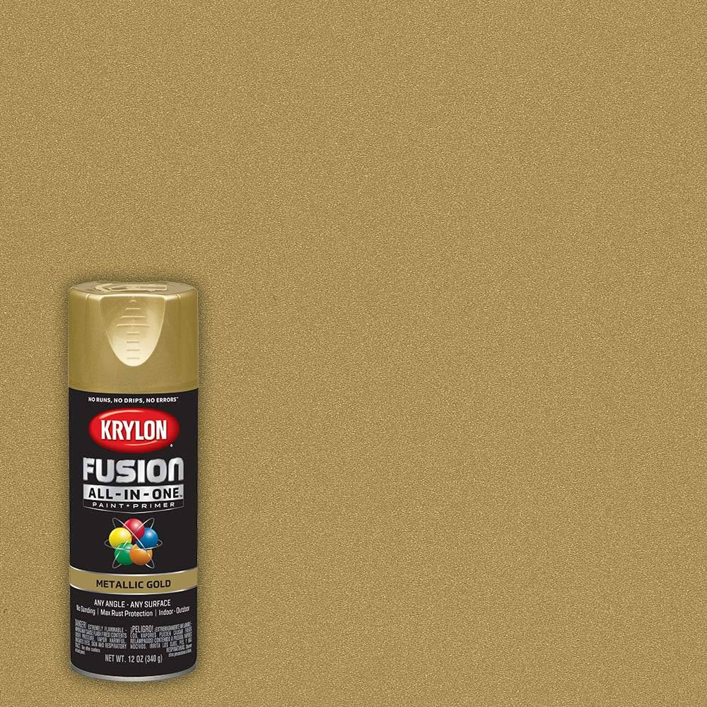 12 oz Krylon K02770007 Gold Fusion All-In-One Paint & Primer Spray Paint, Metallic | Amazon (US)