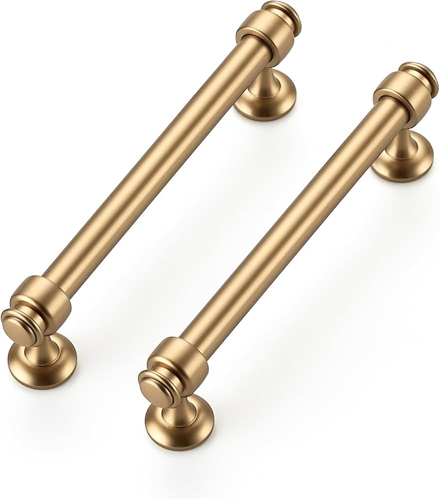 12 Pack Champagne Bronze Cabinet Handles, 5" Hole Center Drawer Pulls | Amazon (US)