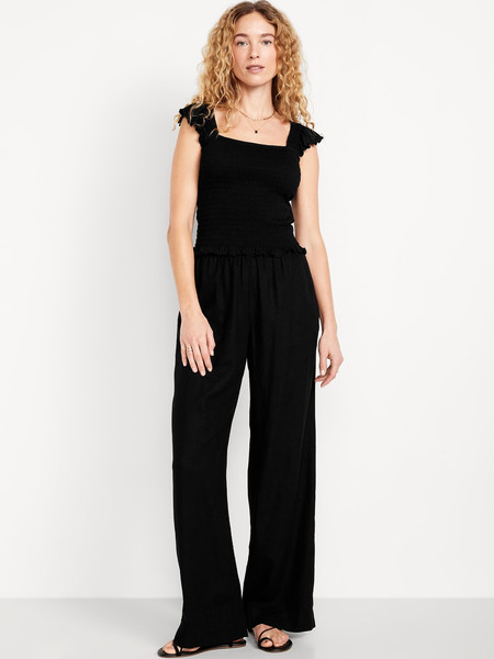 High-Waisted Linen-Blend Wide-Leg Pants | Old Navy (US)