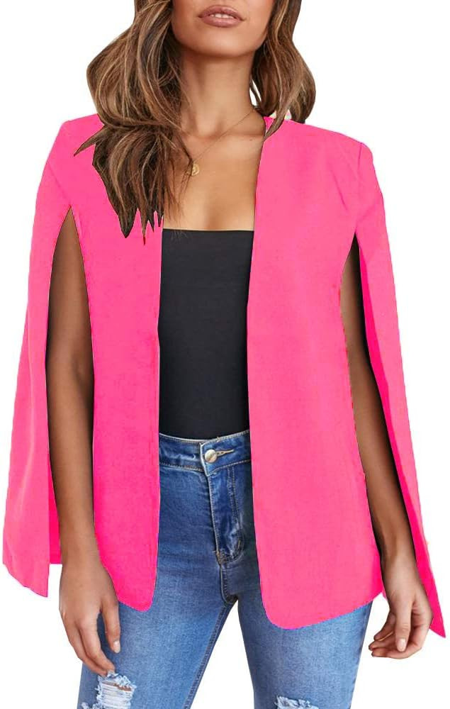Flybony Cape Sleeve Blazer Jackets for Women Elegant Casual Cape Coat | Amazon (US)