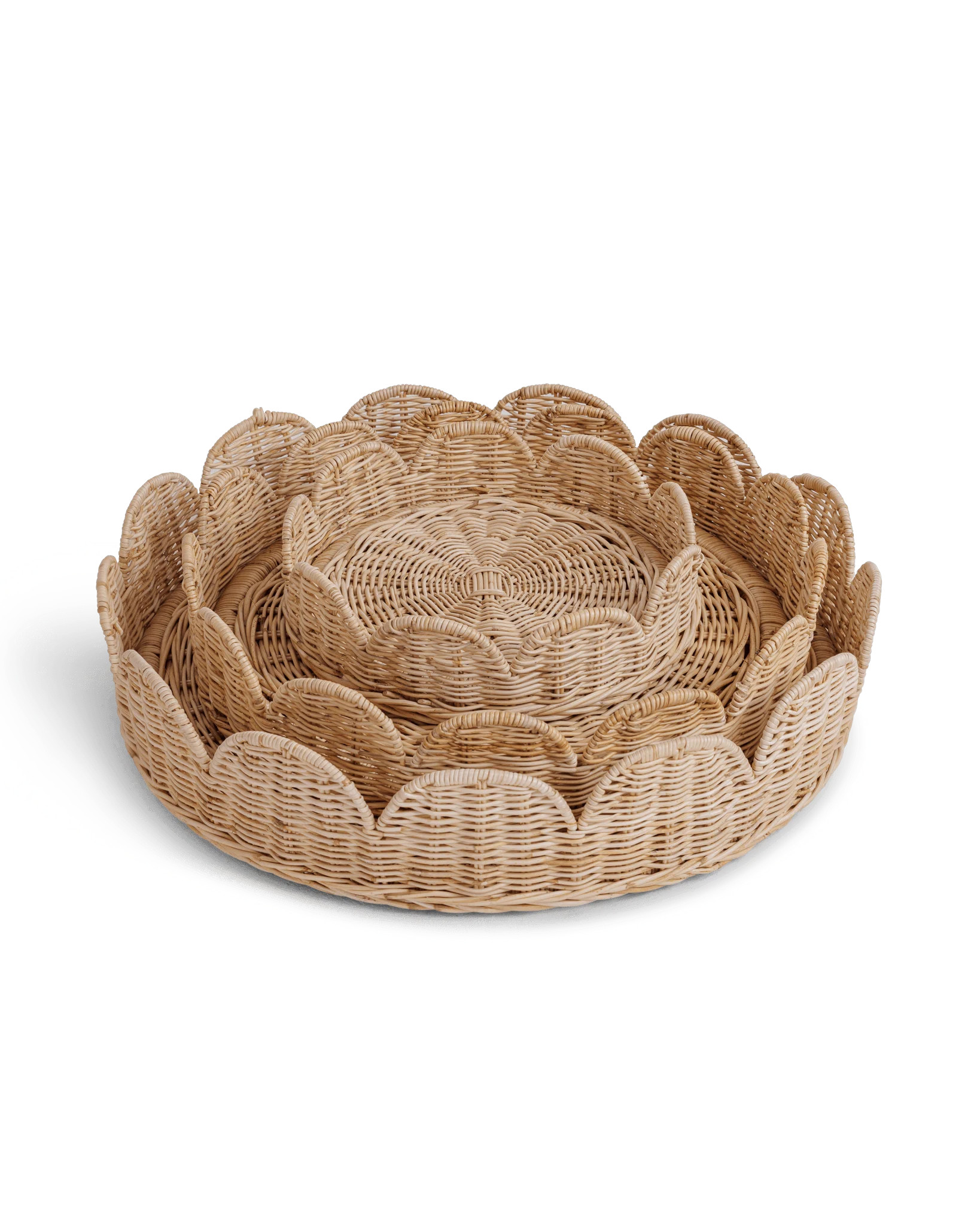 Zaara's Market Scallop Rattan Round Tray | Wayfair | Wayfair North America