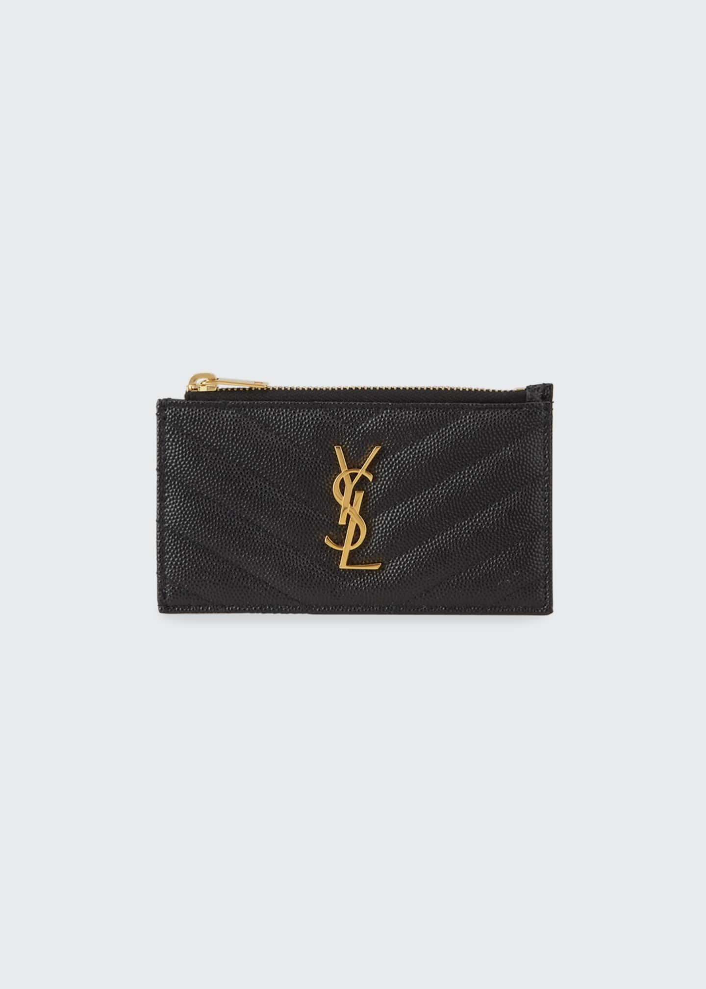 Zip Fragments YSL Monogram Pouch Card Case Wallet | Bergdorf Goodman